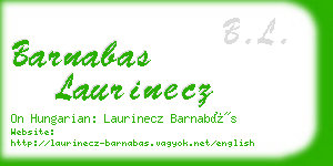 barnabas laurinecz business card